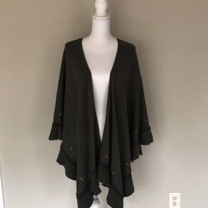 Green Silk Sweater Wrap